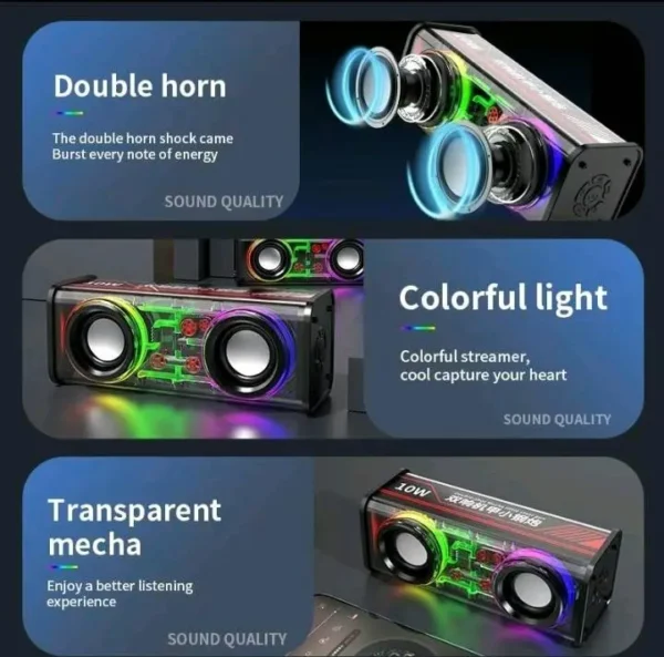 RGB BT5.3 Dual 13.6W Bluetooth Speaker - Image 5